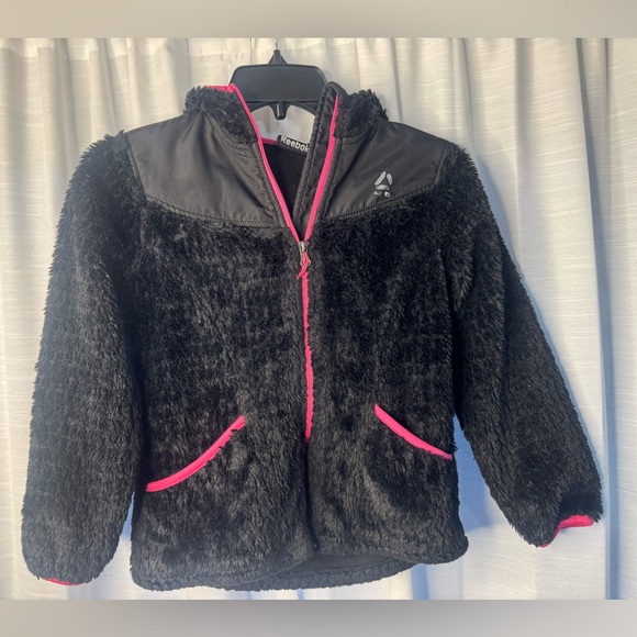 Reebok kids/Black Jacket with Pink Highlights/size S 7-8 - Picture 5 of 12